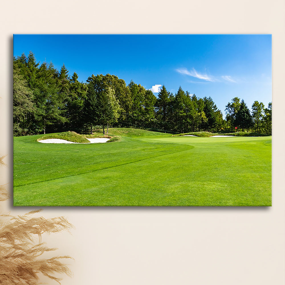 Golf Course With A Rich Green Turf Beautiful Scenery, Golf Art Print,Gifts Golf Lover