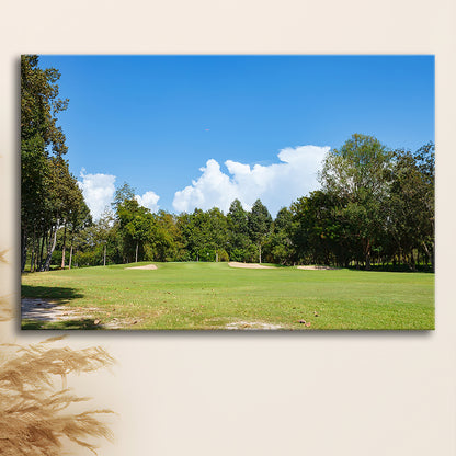 Golf Course With Blue Sky Background, Golf Art Print,Gifts Golf Lover