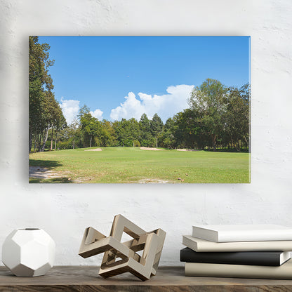Golf Course With Blue Sky Background, Golf Art Print,Gifts Golf Lover