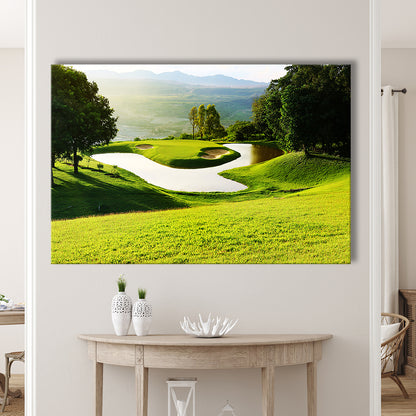 Golf Course With Gorgeous Green And Pond, Golf Art Print,Gifts Golf Lover