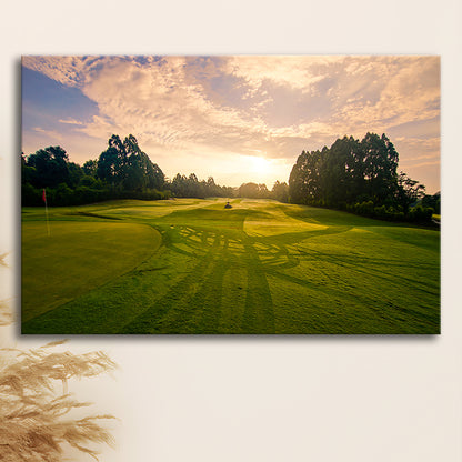 Golf Field In The Sunrise, Golf Art Print,Gifts Golf Lover