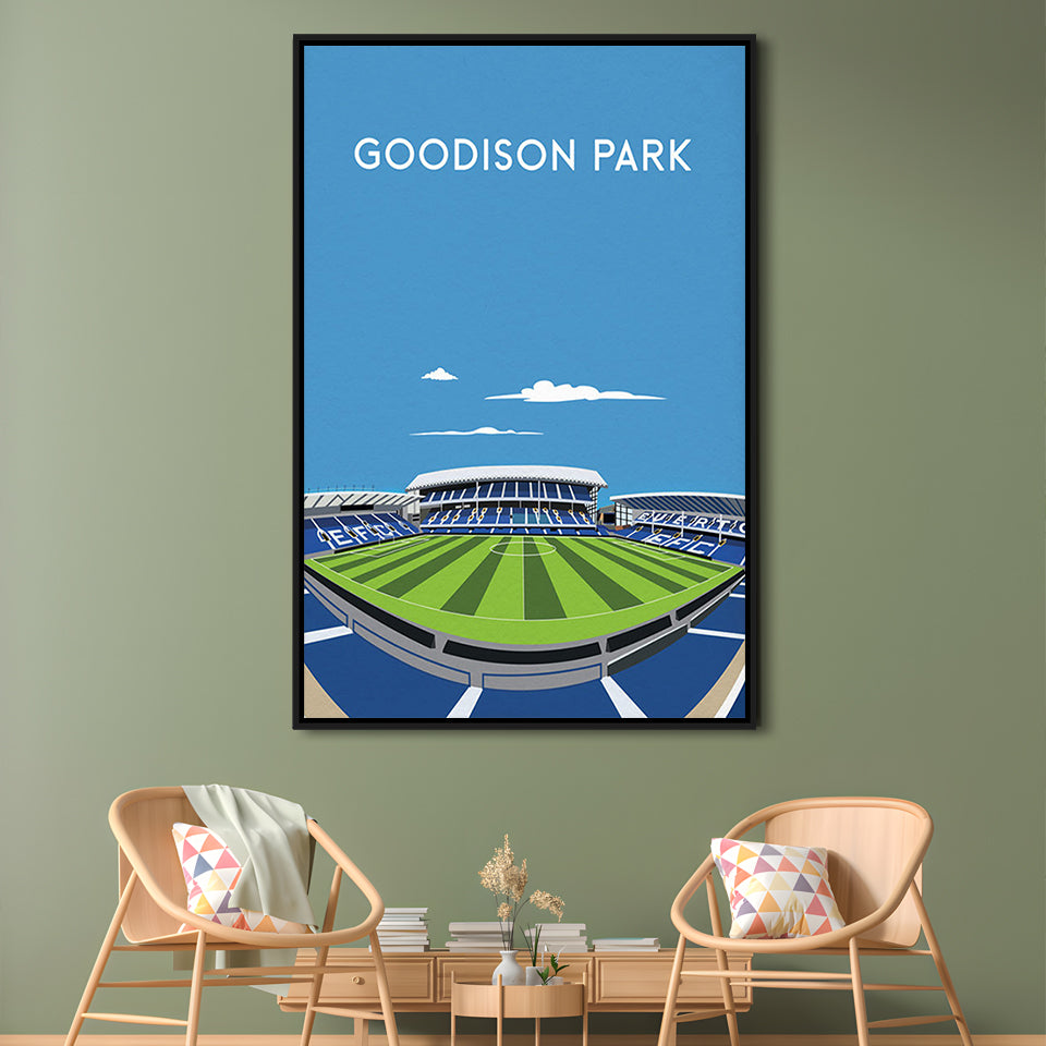 Goodison Park, Everton Stadium Wall Art Print, Football Stadium Art Decor, Framed Canvas Prints Wall Art