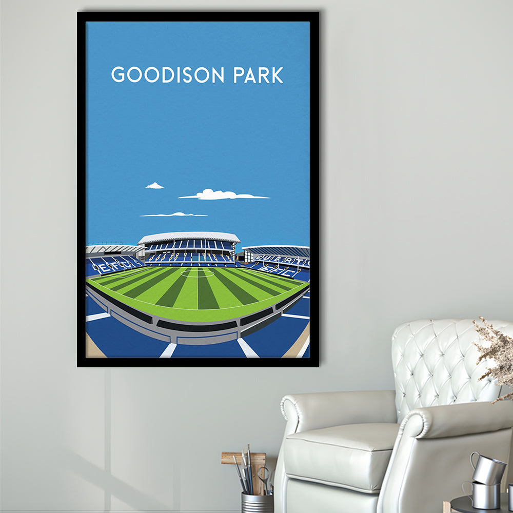 Goodison Park, Everton Stadium Wall Art Print, Football Stadium Art Decor, Framed Art Prints Wall Decor