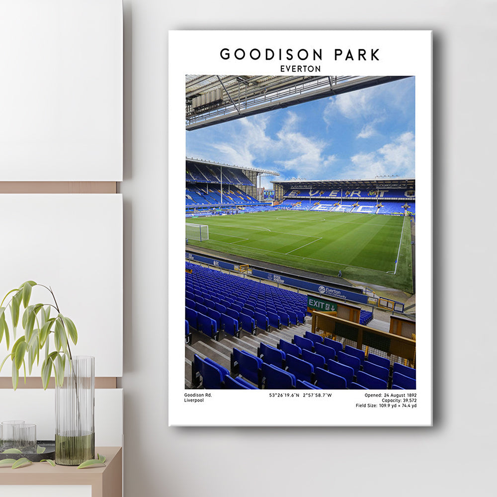 Goodison Park Print, Everton Stadium Wall Art, Football Stadium Art Decor, Canvas Prints Wall Art, Man Cave Decor