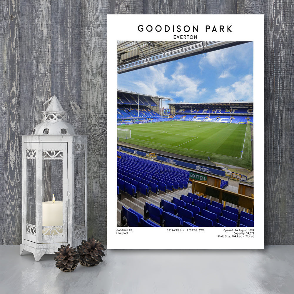 Goodison Park Print, Everton Stadium Wall Art, Football Stadium Art Decor, Canvas Prints Wall Art, Man Cave Decor