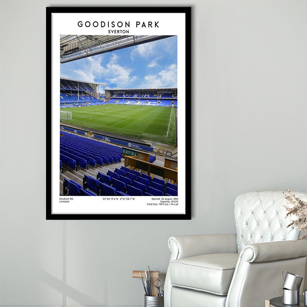 Goodison Park Print, Everton Stadium Wall Art, Football Stadium Art Decor, Framed Art Prints Wall Decor