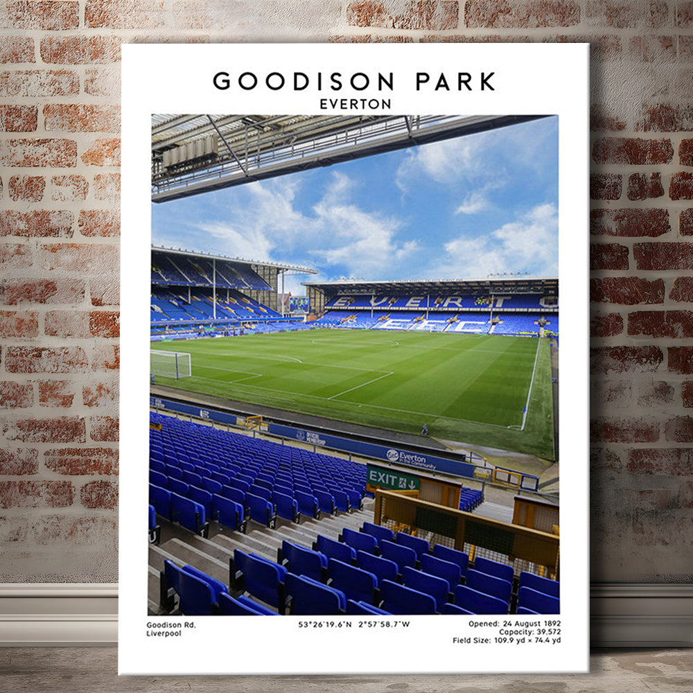 Goodison Park Print, Everton Stadium Wall Art, Football Stadium Art Decor, Canvas Prints Wall Art, Man Cave Decor
