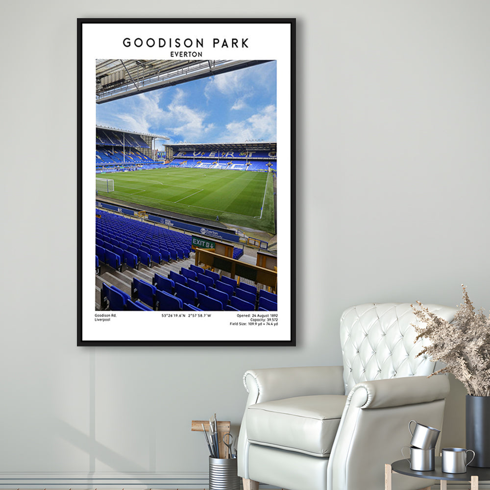 Goodison Park Print, Everton Stadium Wall Art, Football Stadium Art Decor, Framed Canvas Prints Wall Art