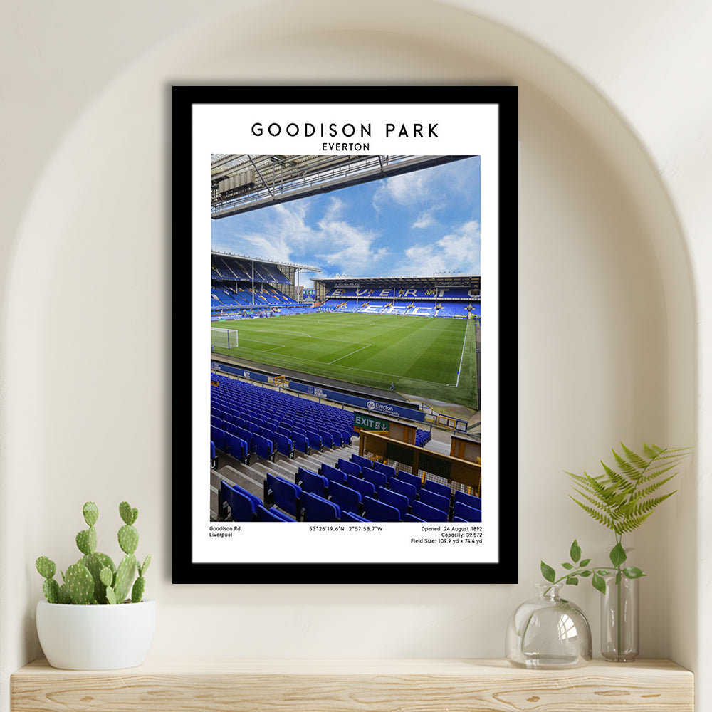 Goodison Park Print, Everton Stadium Wall Art, Football Stadium Art Decor, Framed Art Prints Wall Decor