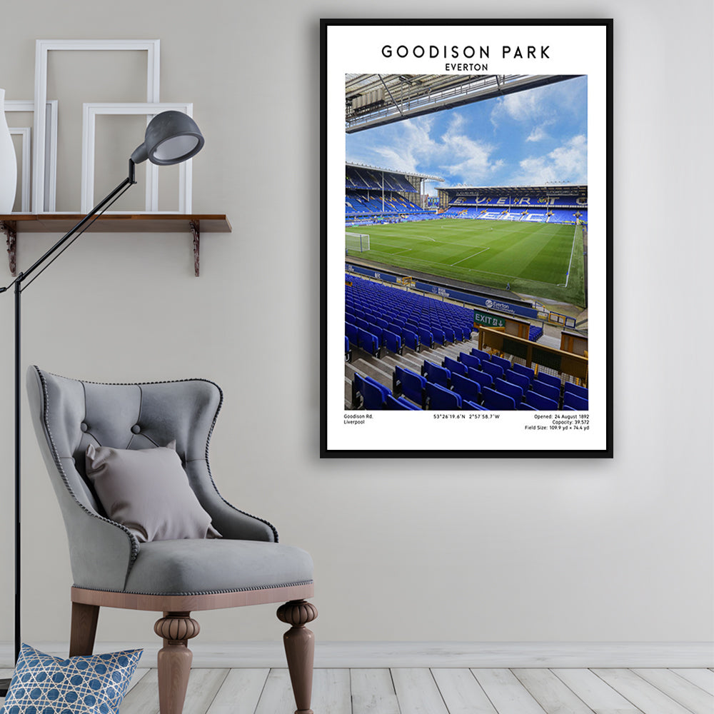 Goodison Park Print, Everton Stadium Wall Art, Football Stadium Art Decor, Framed Canvas Prints Wall Art