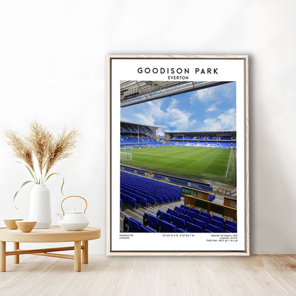 Goodison Park Print, Everton Stadium Wall Art, Football Stadium Art Decor, Framed Canvas Prints Wall Art