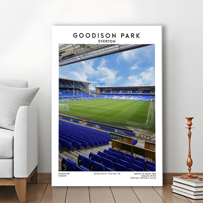 Goodison Park Print, Everton Stadium Wall Art, Football Stadium Art Decor, Canvas Prints Wall Art, Man Cave Decor