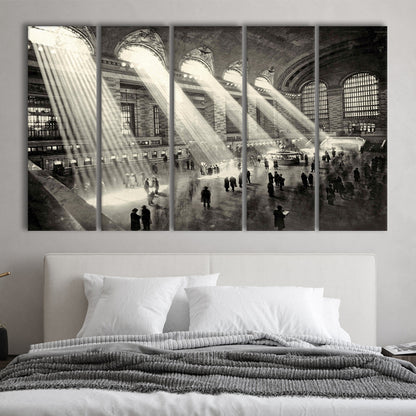 Grand Central Terminal New York 1930 Large Stretched Canvas, 5 Piece B Extra Large Cavas Print Wall Art Decor