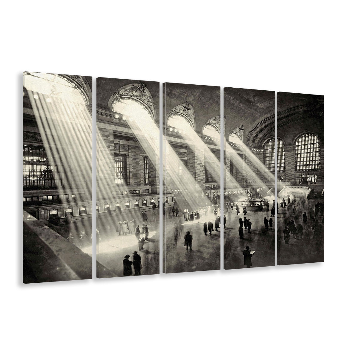 Grand Central Terminal New York 1930 Large Stretched Canvas, 5 Piece B Extra Large Cavas Print Wall Art Decor