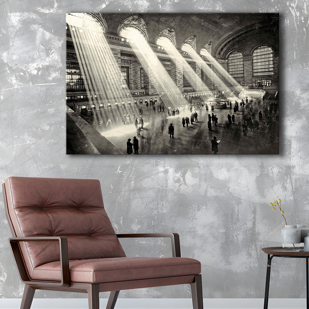 Grand Central Terminal New York 1930 Large Stretched Canvas, Cavas Print Wall Art Hom Decor