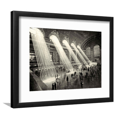 Grand Central Terminal New York 1930 Large Stretched, Framed Art Print White Border