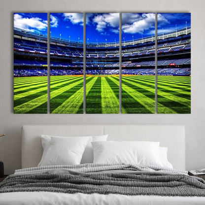 Grass Yankee Stadium, Stadium Canvas, Sport Art, 5 Panel B, Extra Large Canvas, Canvas Print Wall Art