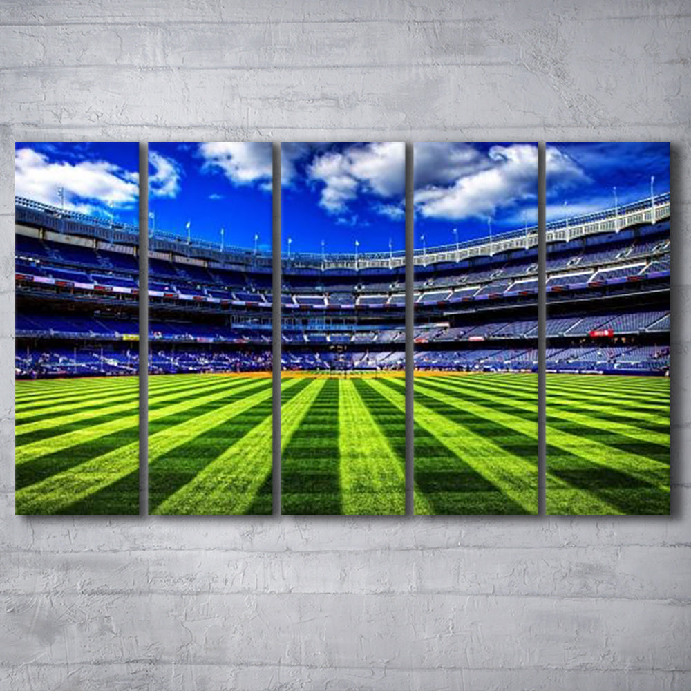 Grass Yankee Stadium, Stadium Canvas, Sport Art, 5 Panel B, Extra Large Canvas, Canvas Print Wall Art