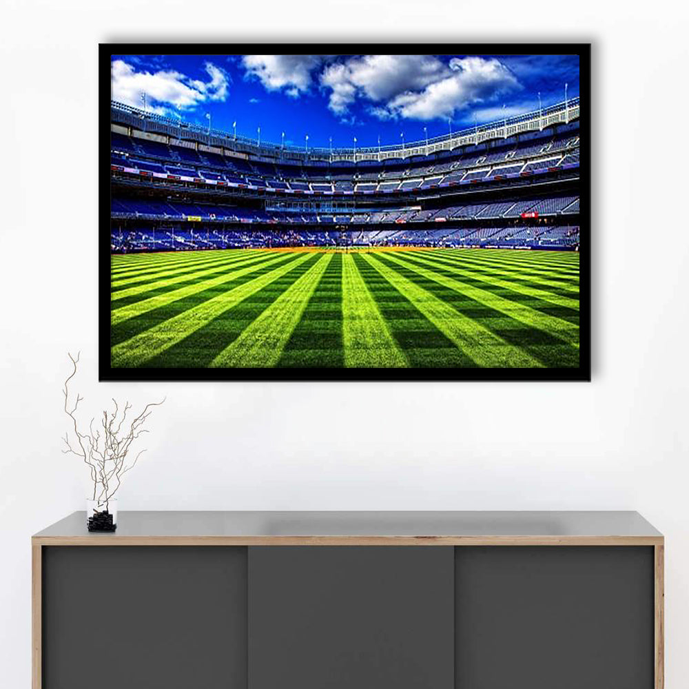 Grass Yankee Stadium, Stadium Canvas, Sport Art, Gift for him, Framed Art Print Wall Decor, Picture Framed