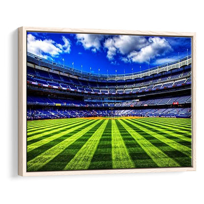Grass Yankee Stadium, Stadium Canvas, Sport Art, Framed Canvas Print Wall Art, Floating Frame