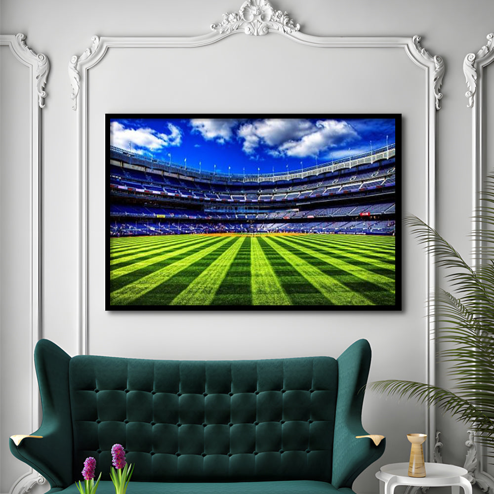 Grass Yankee Stadium, Stadium Canvas, Sport Art, Gift for him, Framed Art Print Wall Decor, Picture Framed