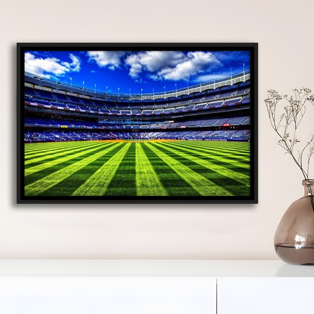 Grass Yankee Stadium, Stadium Canvas, Sport Art, Framed Canvas Print Wall Art, Floating Frame