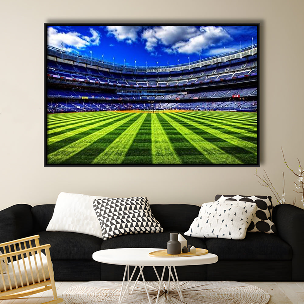 Grass Yankee Stadium, Stadium Canvas, Sport Art, Framed Canvas Print Wall Art, Floating Frame
