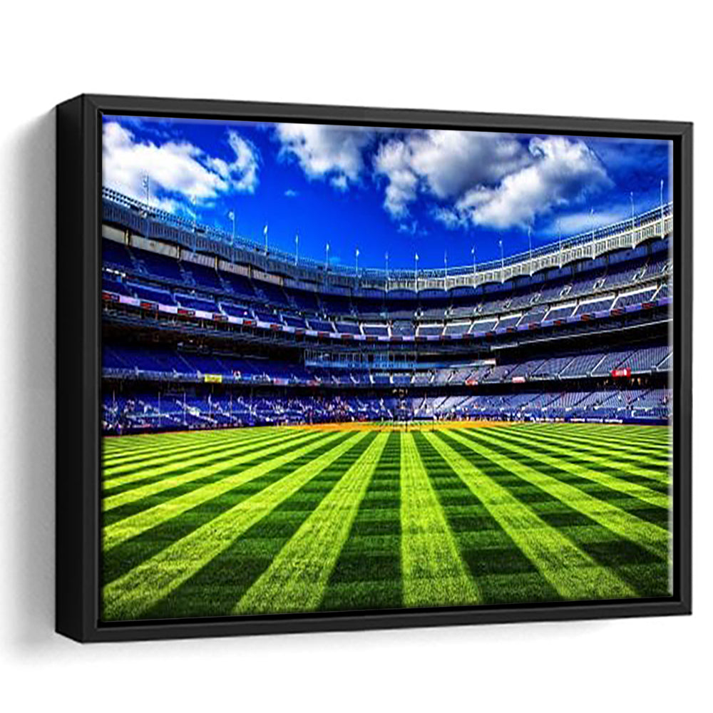 Grass Yankee Stadium, Stadium Canvas, Sport Art, Framed Canvas Print Wall Art, Floating Frame