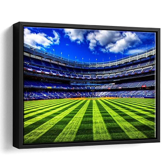 Grass Yankee Stadium, Stadium Canvas, Sport Art, Framed Canvas Print Wall Art, Floating Frame