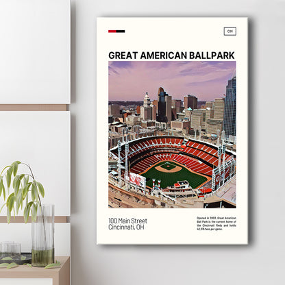 Great American Ball Park Print, Cincinnati Reds Stadium Canvas Art, Fan Gifts, Sport Art, Canvas Print Wall Art