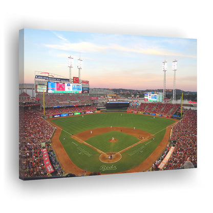 Great American Ball Park in Ohio, Stadium Canvas, Sport Art, Gift for him, Man Cave Decor, Art Print, Canvas Print Wall Art