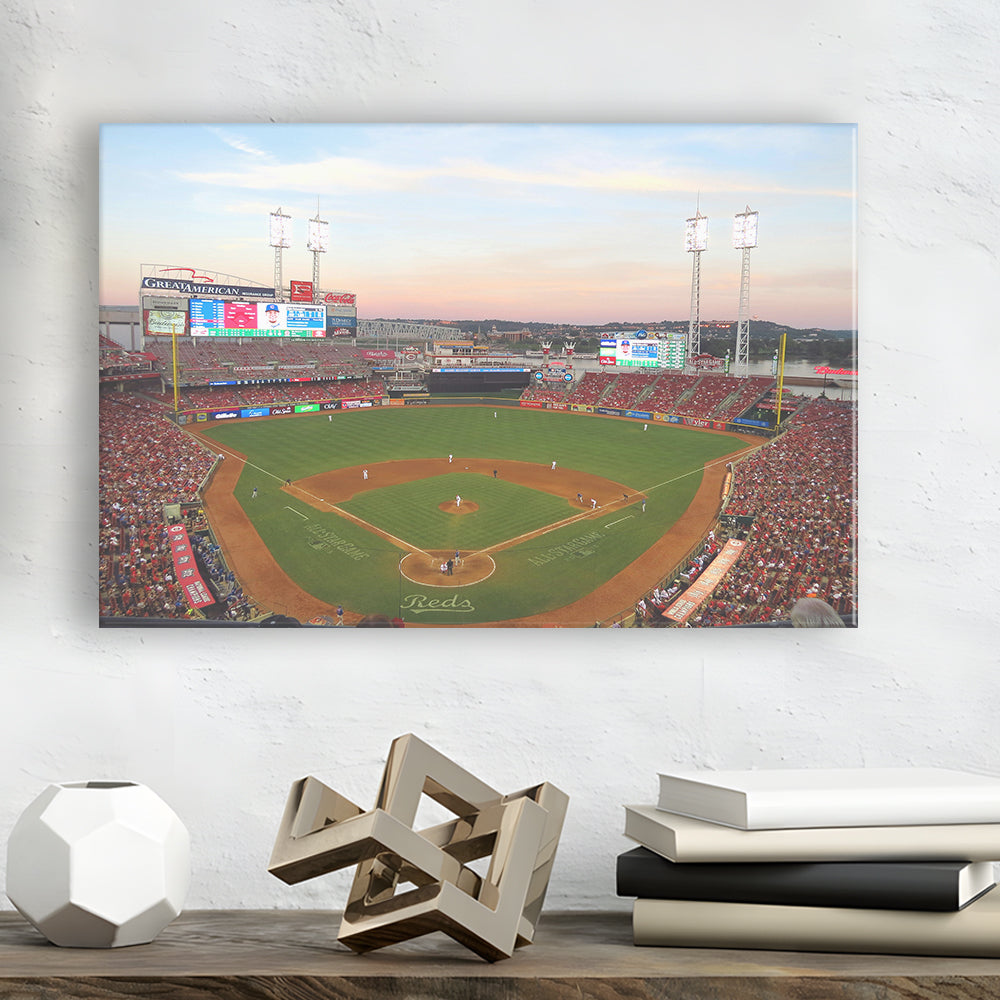 Great American Ball Park in Ohio, Stadium Canvas, Sport Art, Gift for him, Man Cave Decor, Art Print, Canvas Print Wall Art