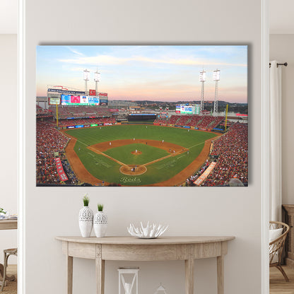 Great American Ball Park in Ohio, Stadium Canvas, Sport Art, Gift for him, Man Cave Decor, Art Print, Canvas Print Wall Art