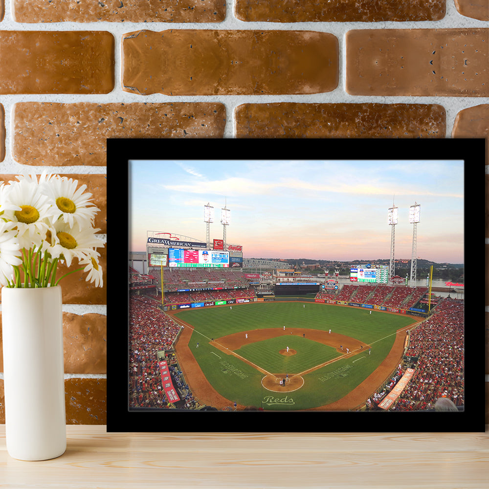 Great American Ball Park in Ohio, Stadium Canvas, Sport Art, Gift for him, Framed Art Print Wall Decor, Picture Framed