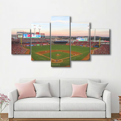 Great American Ball Park in Ohio, Stadium Canvas, Sport Art, Gift for him, 5 Panel, Large Canvas, Canvas Print Wall Art