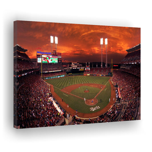 Great American Ballpark, Stadium Canvas, Sport Art, Gift for him, Man Cave Decor, Art Print, Canvas Print Wall Art