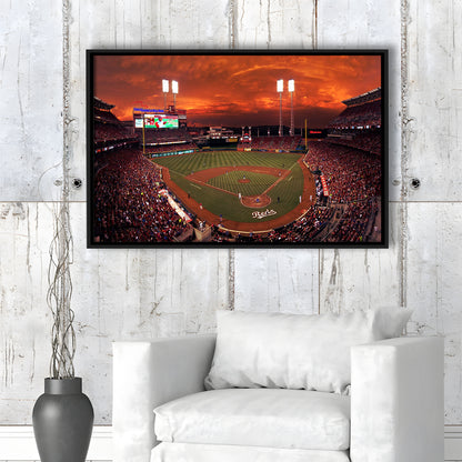 Great American Ballpark, Stadium Canvas, Sport Art, Framed Canvas Print Wall Art, Floating Frame