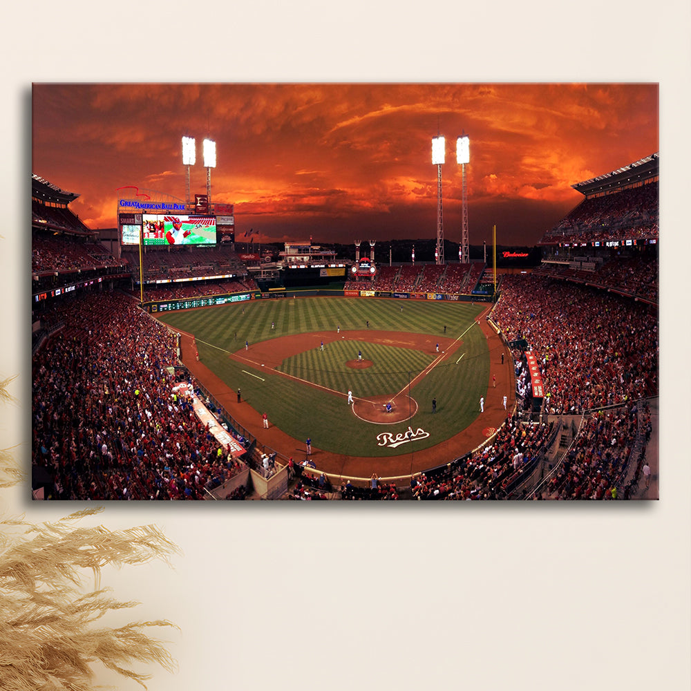 Great American Ballpark, Stadium Canvas, Sport Art, Gift for him, Man Cave Decor, Art Print, Canvas Print Wall Art