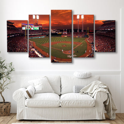 Great American Ballpark, Stadium Canvas, Sport Art, Gift for him, 5 Panel, Large Canvas, Canvas Print Wall Art