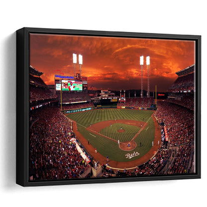 Great American Ballpark, Stadium Canvas, Sport Art, Framed Canvas Print Wall Art, Floating Frame