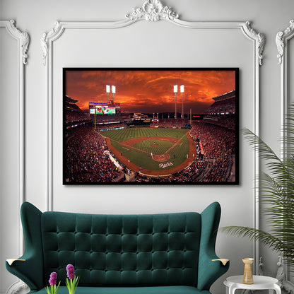 Great American Ballpark, Stadium Canvas, Sport Art, Gift for him, Framed Art Print Wall Decor, Picture Framed