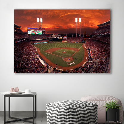 Great American Ballpark, Stadium Canvas, Sport Art, Gift for him, Man Cave Decor, Art Print, Canvas Print Wall Art