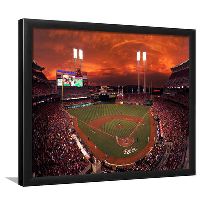 Great American Ballpark, Stadium Canvas, Sport Art, Gift for him, Framed Art Print Wall Decor, Picture Framed