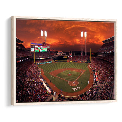 Great American Ballpark, Stadium Canvas, Sport Art, Framed Canvas Print Wall Art, Floating Frame