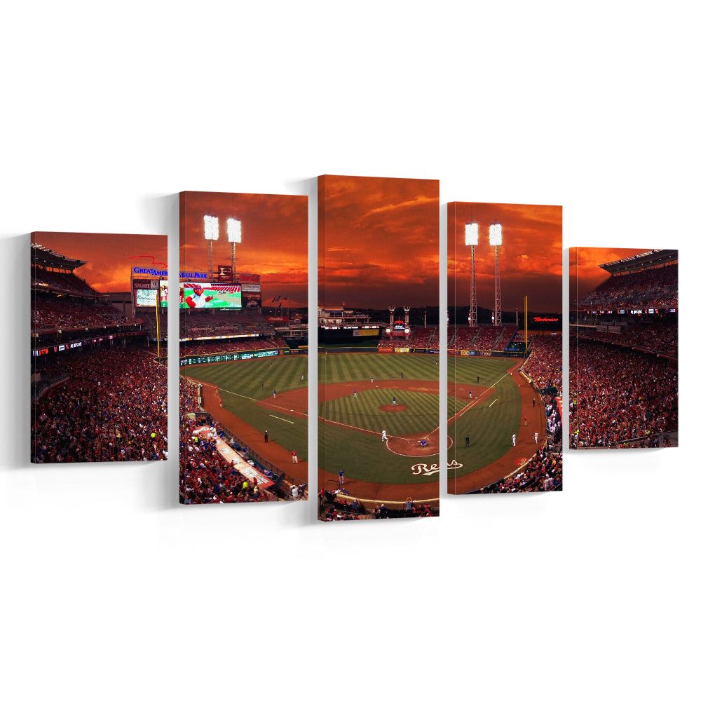 Great American Ballpark, Stadium Canvas, Sport Art, Gift for him, 5 Panel, Large Canvas, Canvas Print Wall Art