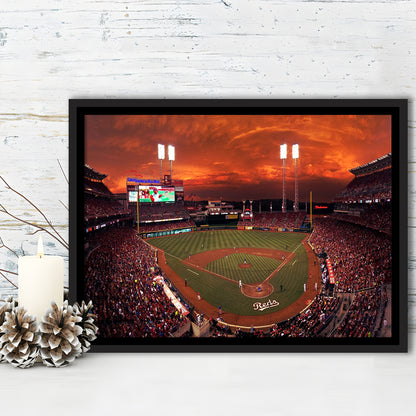 Great American Ballpark, Stadium Canvas, Sport Art, Framed Canvas Print Wall Art, Floating Frame