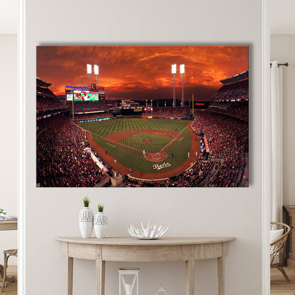 Great American Ballpark, Stadium Canvas, Sport Art, Gift for him, Man Cave Decor, Art Print, Canvas Print Wall Art