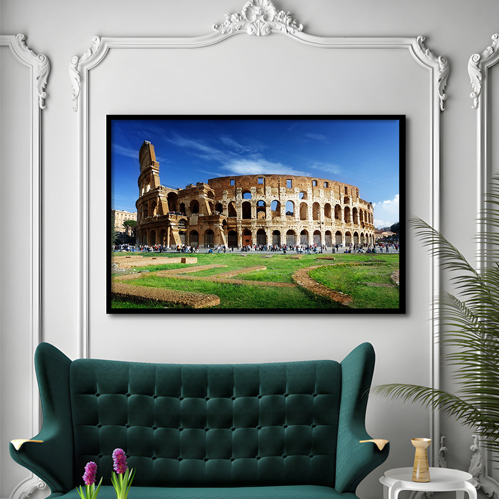 Great Colosseum, Stadium Canvas, Sport Art, Gift for him, Framed Art Print Wall Decor, Picture Framed