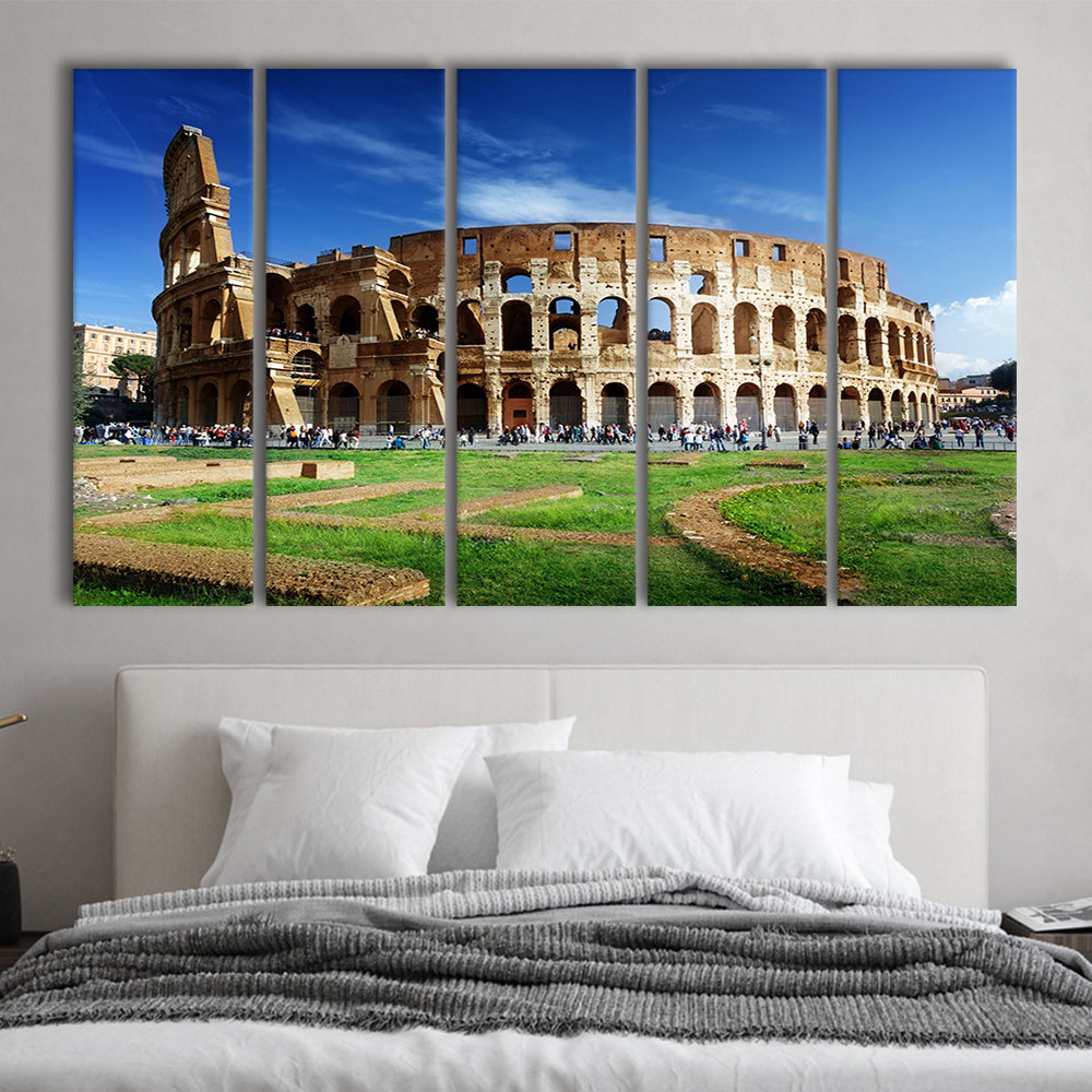 Great Colosseum, Stadium Canvas, Sport Art, 5 Panel B, Extra Large Canvas, Canvas Print Wall Art