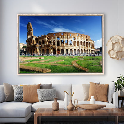 Great Colosseum, Stadium Canvas, Sport Art, Framed Canvas Print Wall Art, Floating Frame